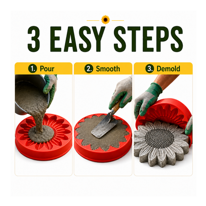1X Sunflower Stepping Stone Mold Reusable Concrete Garden Paver DIY