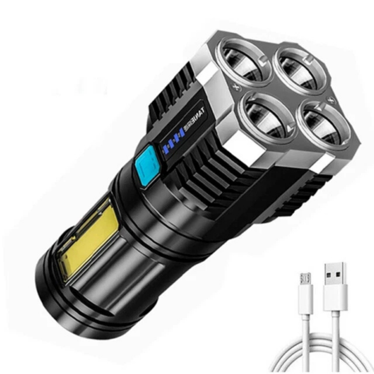 1x Super Bright 1200000LM LED Torch Rechargeable USB Type A Flashlight