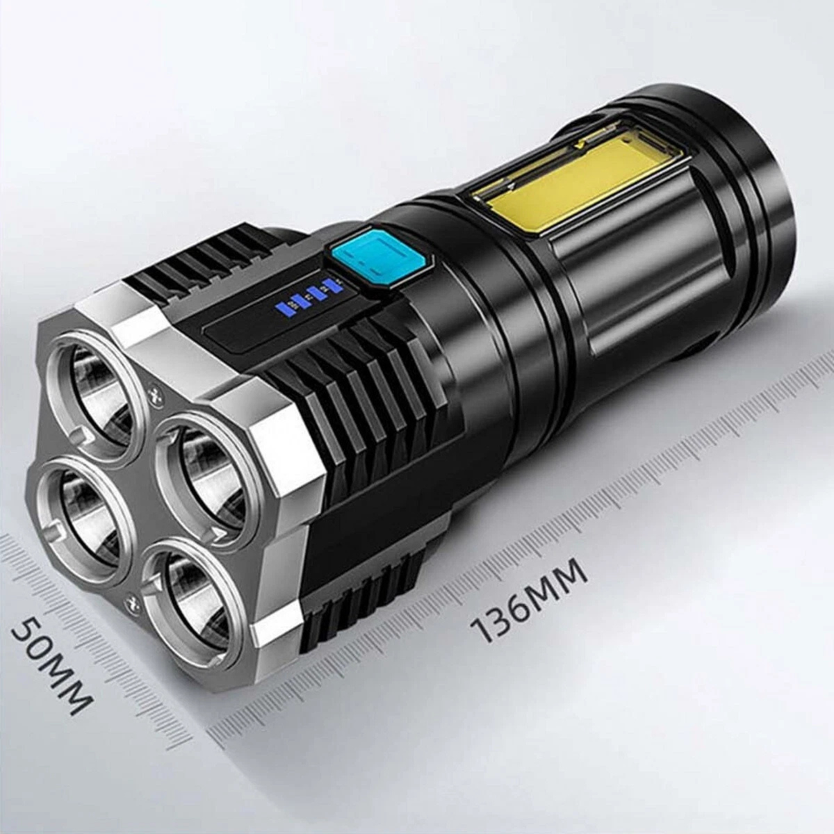 1x Super Bright 1200000LM LED Torch Rechargeable USB Type A Flashlight
