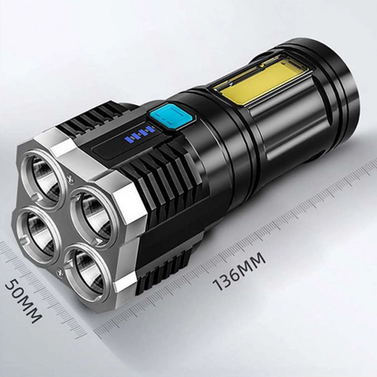 1x Super Bright 1200000LM LED Torch Rechargeable USB Type A Flashlight