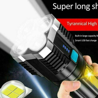 1x Super Bright 1200000LM LED Torch Rechargeable USB Type A Flashlight