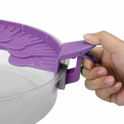 Purple Creative Silicone Foldable Clip On Kitchen Strainer Collapsible Colander