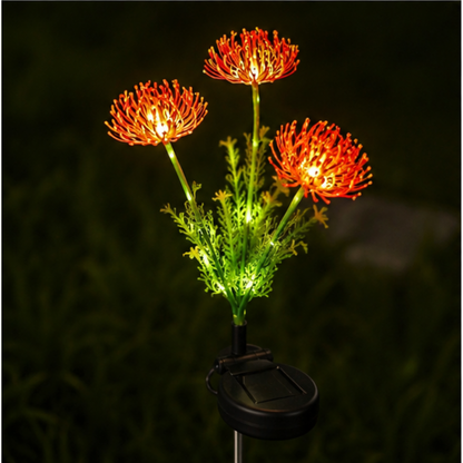 Red Waterproof Solar Garden Flower Lights Outdoor Courtyard LED Decoration