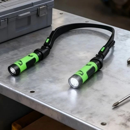 Green Rechargeable LED Neck Light Magnetic Headlamp Cycling Camping