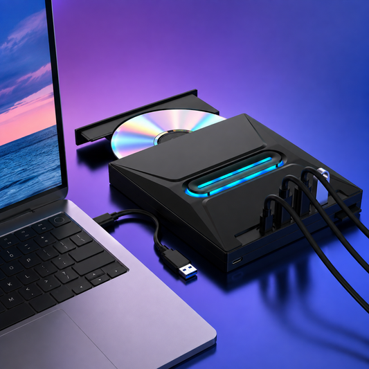USB 3.0 External CD RW DVD ROM Drive Burner Writer Card Reader