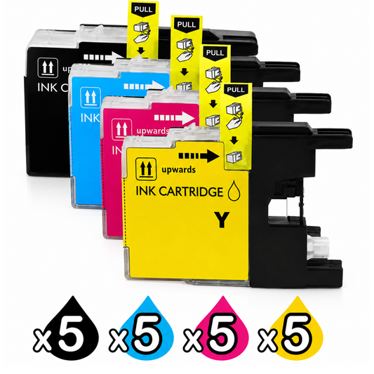 20x  Brother LC40 Compatible Ink Cartridges 5BK 5C 5M 5Y Printer Set