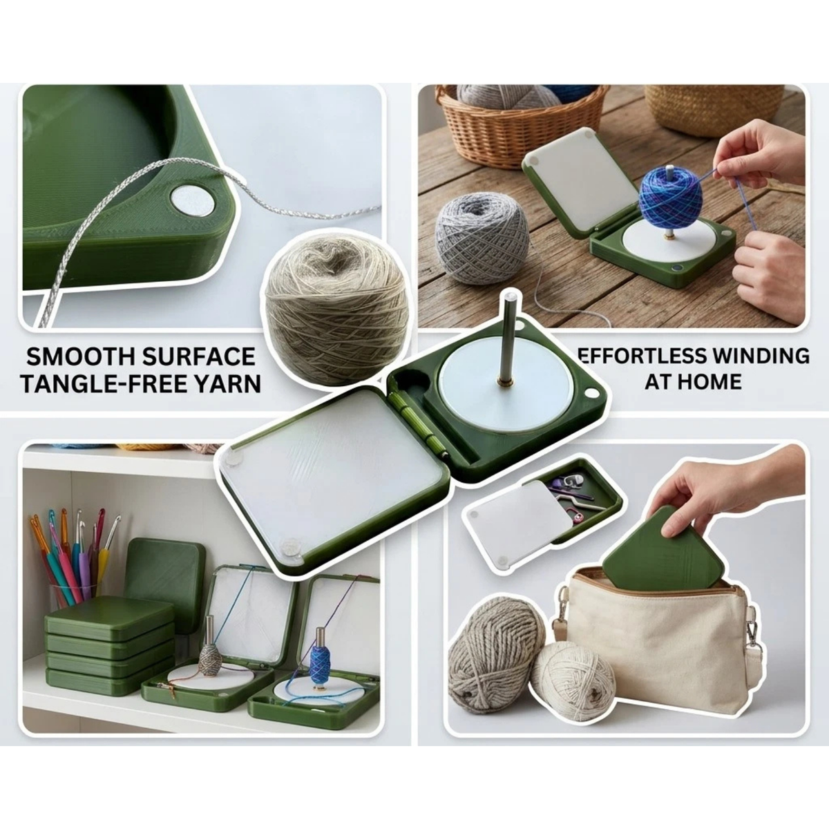 Portable Rotating Yarn Holder Winder for Crochet Knitting Model A