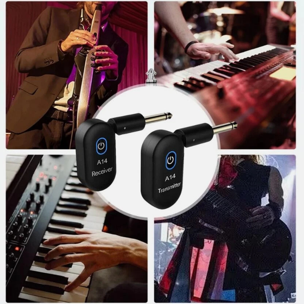 2.4GHz Wireless Guitar System Rechargeable Transmitter Receiver