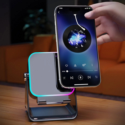 5 in 1 Wireless Bluetooth Speaker Charging Phone Stand Black
