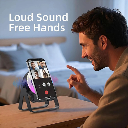 Wireless Induction Bluetooth Speaker RGB Light Stereo Phone Stand