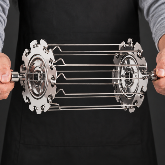 20 cm Rotating BBQ Skewer Holder Stainless Steel Grill BBQ Tool Set Cooking