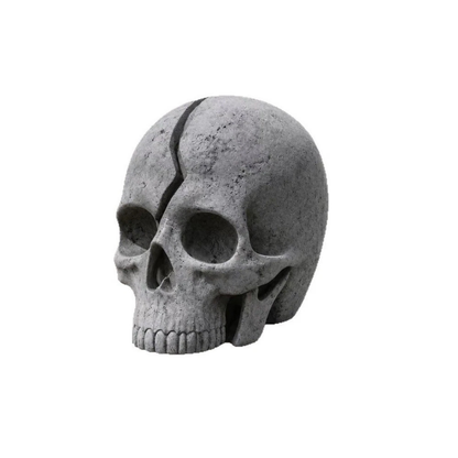 Silver Grey Waterproof Cracked Skull Solar Garden Lamp Halloween Yard Decor