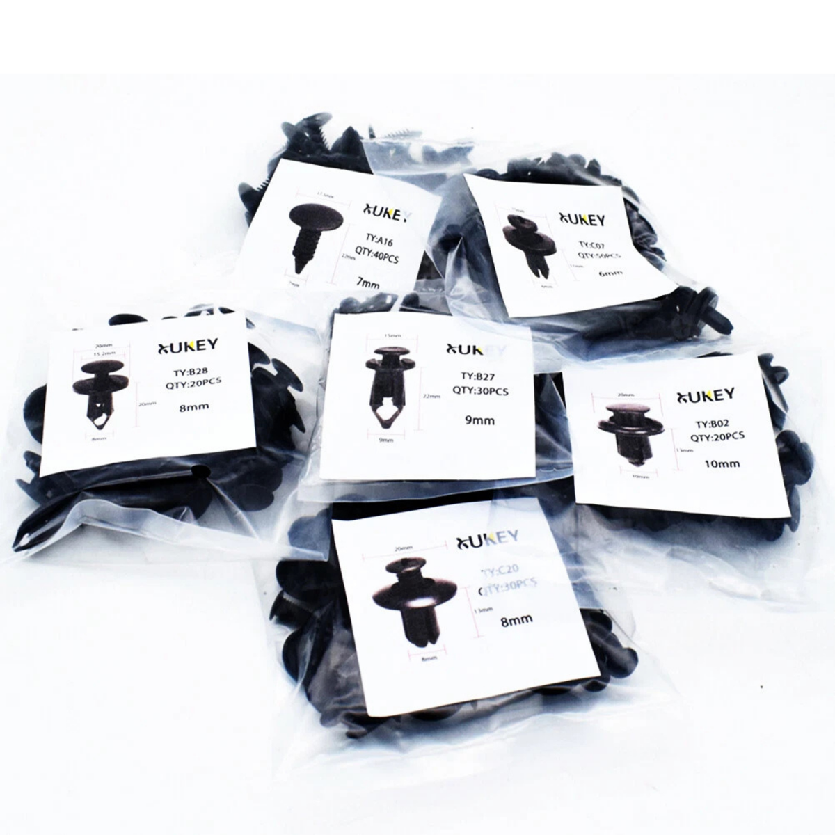 190x Auto Bumper Clips Retainer Rivets Fasteners Kit Body Trim Panels Set