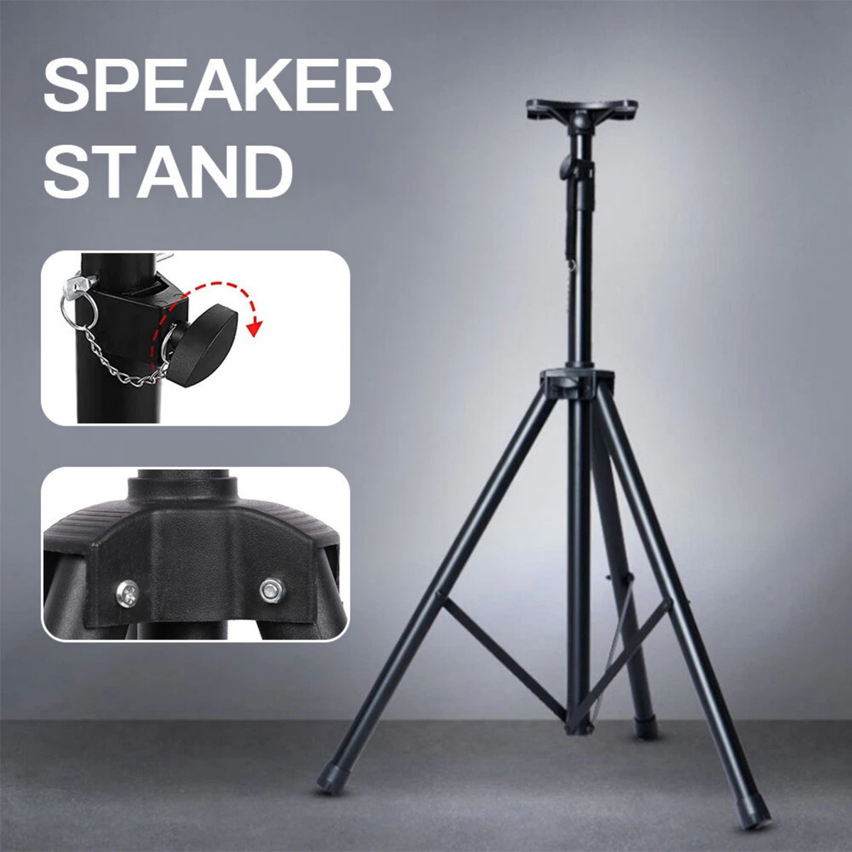 Adjustable Speaker Stand Tripod 0.6-1.2M Heavy Duty Audio Stands Holder Kit