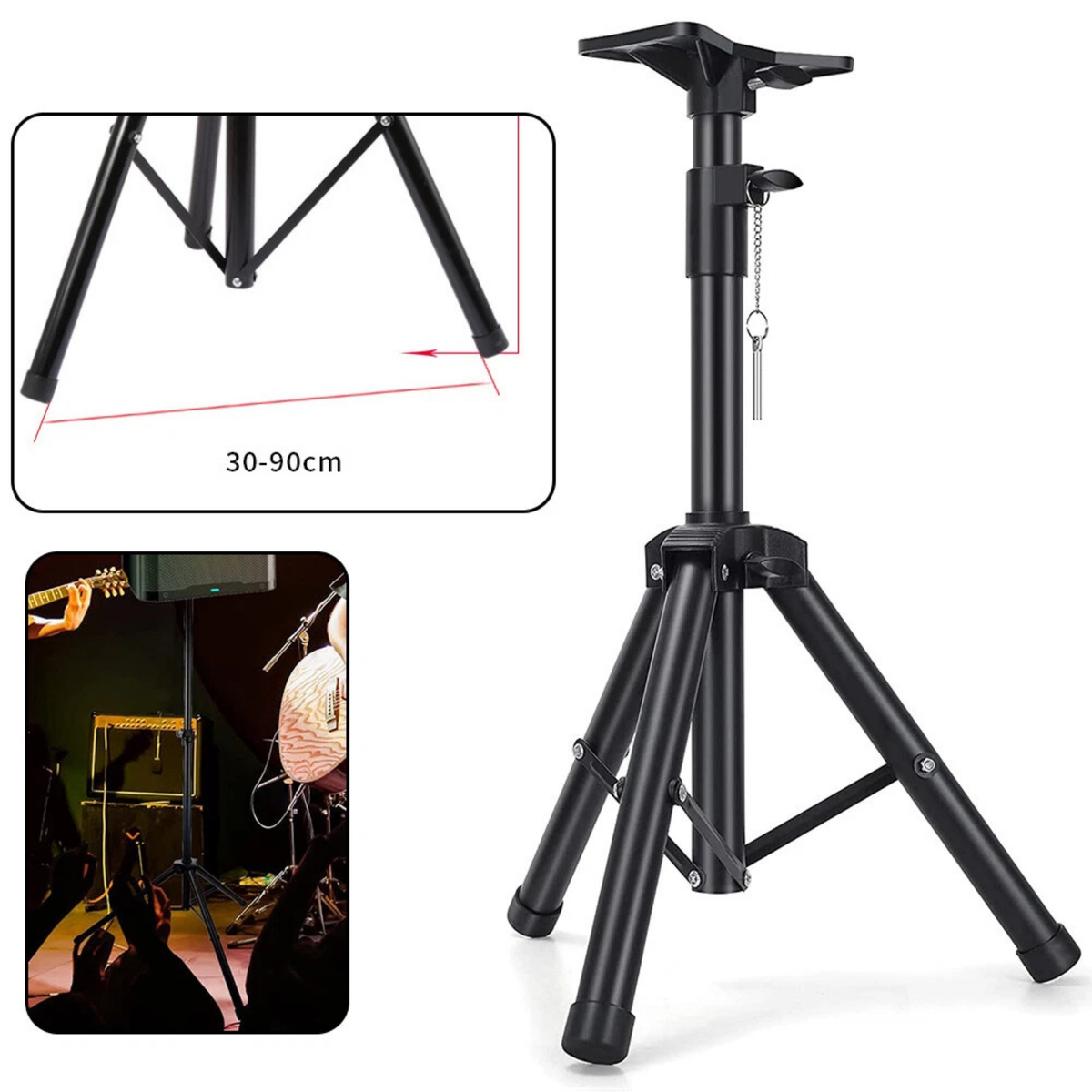 Adjustable Speaker Stand Tripod 0.6-1.2M Heavy Duty Audio Stands Holder Kit