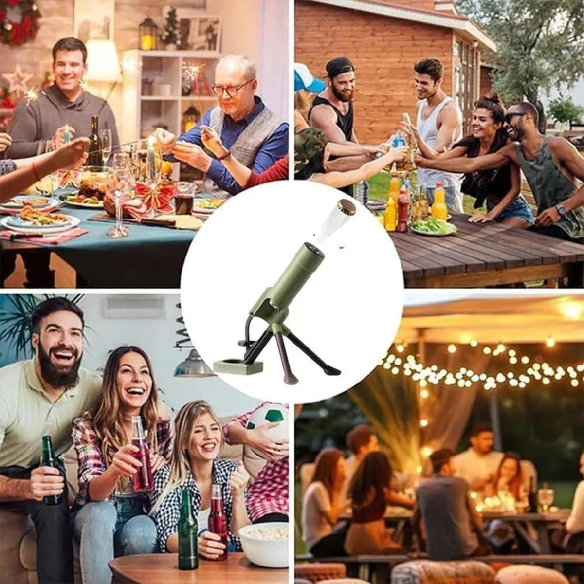 Automatic Beer Bottle Mortar Opener Cap Launcher Push Down Bottle Tool Sets