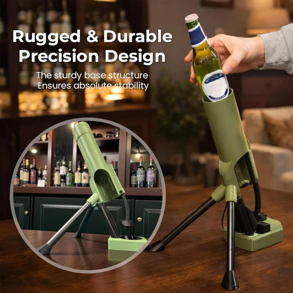 Automatic Beer Bottle Mortar Opener Cap Launcher Push Down Bottle Tool Sets