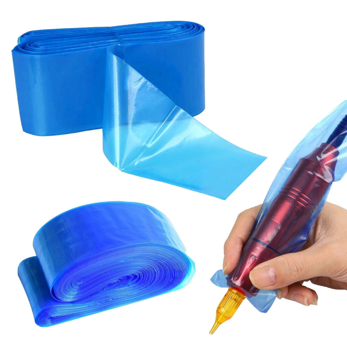 200x Disposable Tattoo Clip Cord Sleeves Blue Protective Protection Supplies