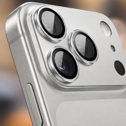 Silver iPhone 18 Pro Metal Glass Ring Camera Lens Protector Cover Guard