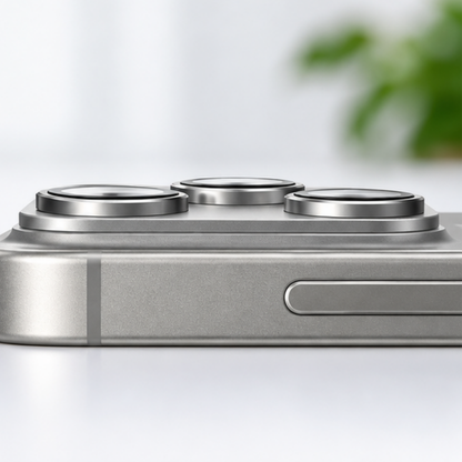 Silver iPhone 18 Pro Metal Glass Ring Camera Lens Protector Cover Guard