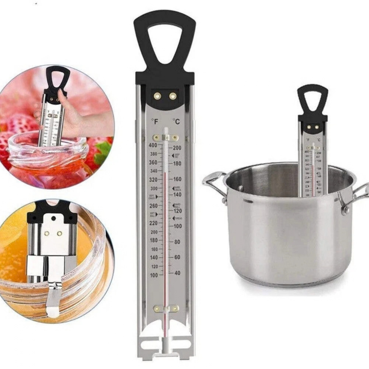 Candy Thermometer 40 to 200 °C Jam Sugar Deep Fry Cooking Temperature Gauge