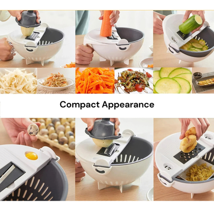 9 in 1 Vegetable Cutter Slicer Chopper Grater with Basket Kitchen Tools Set