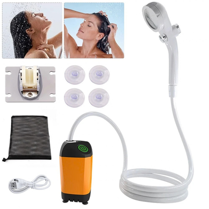 Portable Camping Shower 6000mAh Rechargeable Electric Pump Water Shower Kit