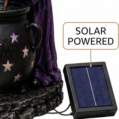 Solar Halloween Witch Garden Light Glowing Cauldron Outdoor Decoration Lamp