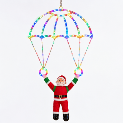 Solar Santa Parachute Christmas Lights Outdoor LED Garden Decoration Light