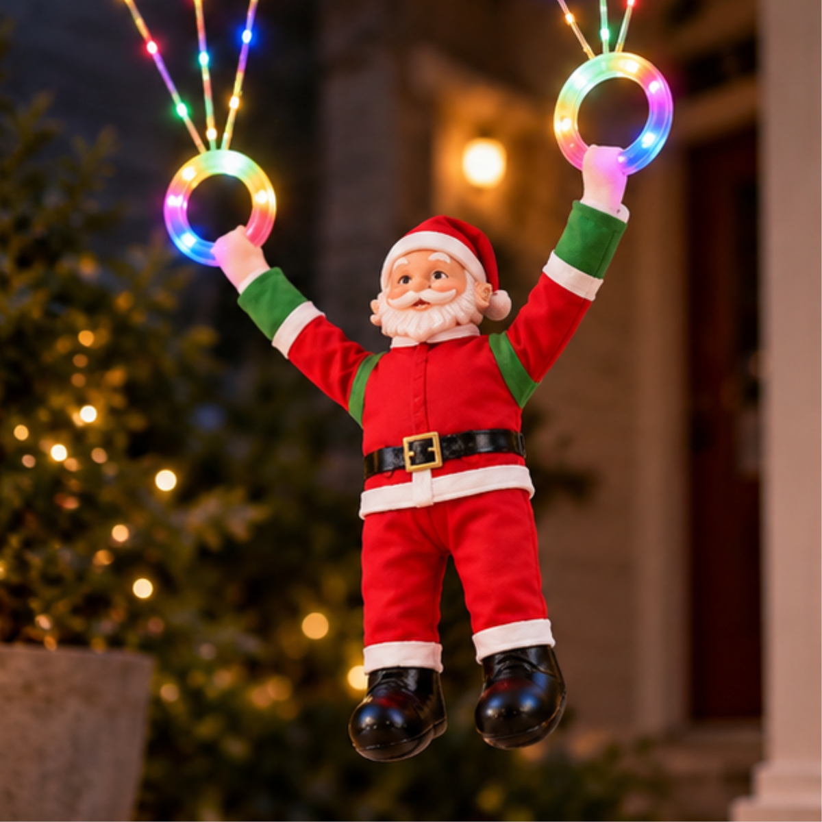 Solar Santa Parachute Christmas Lights Outdoor LED Garden Decoration Light