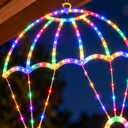 Solar Santa Parachute Christmas Lights Outdoor LED Garden Decoration Light