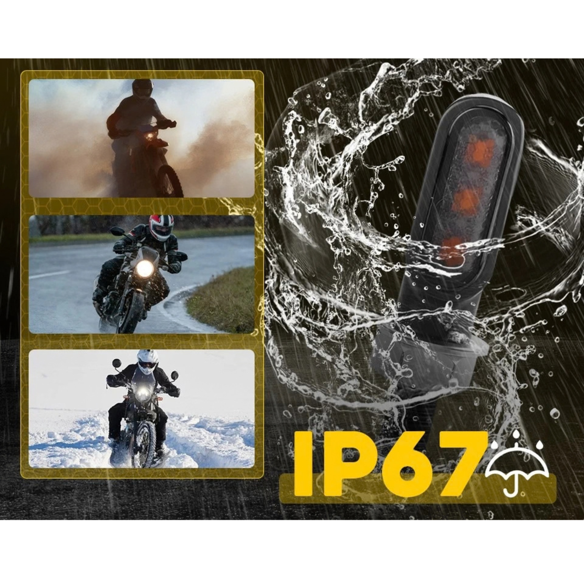 4X LED Motorcycle Turn Signal Lights Amber 12V IP67 Indicator Lamp Set Tool