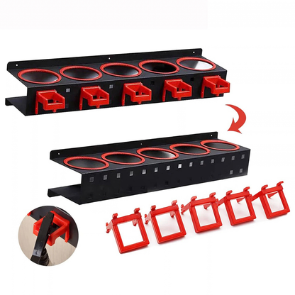 Wall Mount Spray Bottle Rack 5 Hook Garage Storage Holder Organiser Outdoor