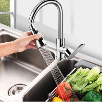 360° Swivel Kitchen Faucet Sprayer Head 3 Modes Replacement Nozzle Silver