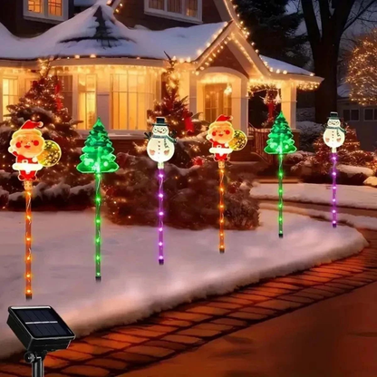 Solar Christmas Stake Lights LED Garden Decorations Outdoor Lighting #A