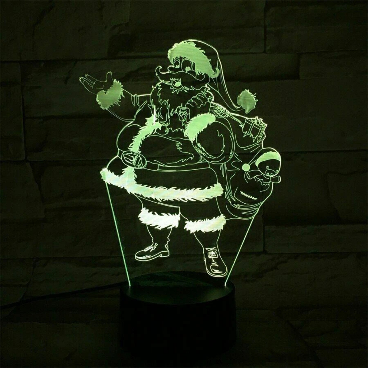 Acrylic Santa Claus 3D LED Night Light 7 Colour Changing Touch Control Lamp
