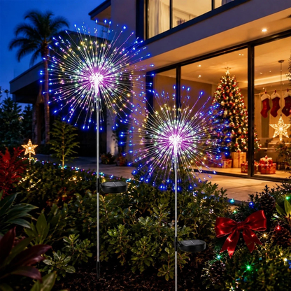 2x 150 LED Solar Firework Garden Lights Multicolour Outdoor Decoration