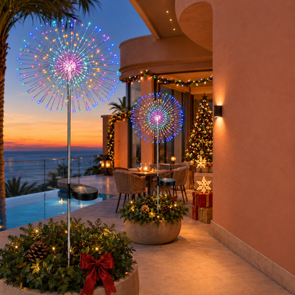2x 150 LED Solar Firework Garden Lights Multicolour Outdoor Decoration