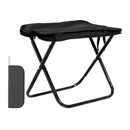 Black Portable Folding Camping Stool Lightweight Outdoor Chair Handbag Design