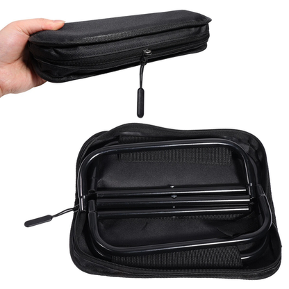 Black Portable Folding Camping Stool Lightweight Outdoor Chair Handbag Design