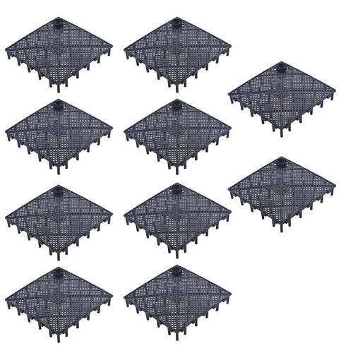10x Black Aquarium Under Gravel Filter Plates PVC Fish Tank Filter System