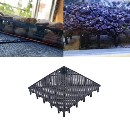 10x Black Aquarium Under Gravel Filter Plates PVC Fish Tank Filter System