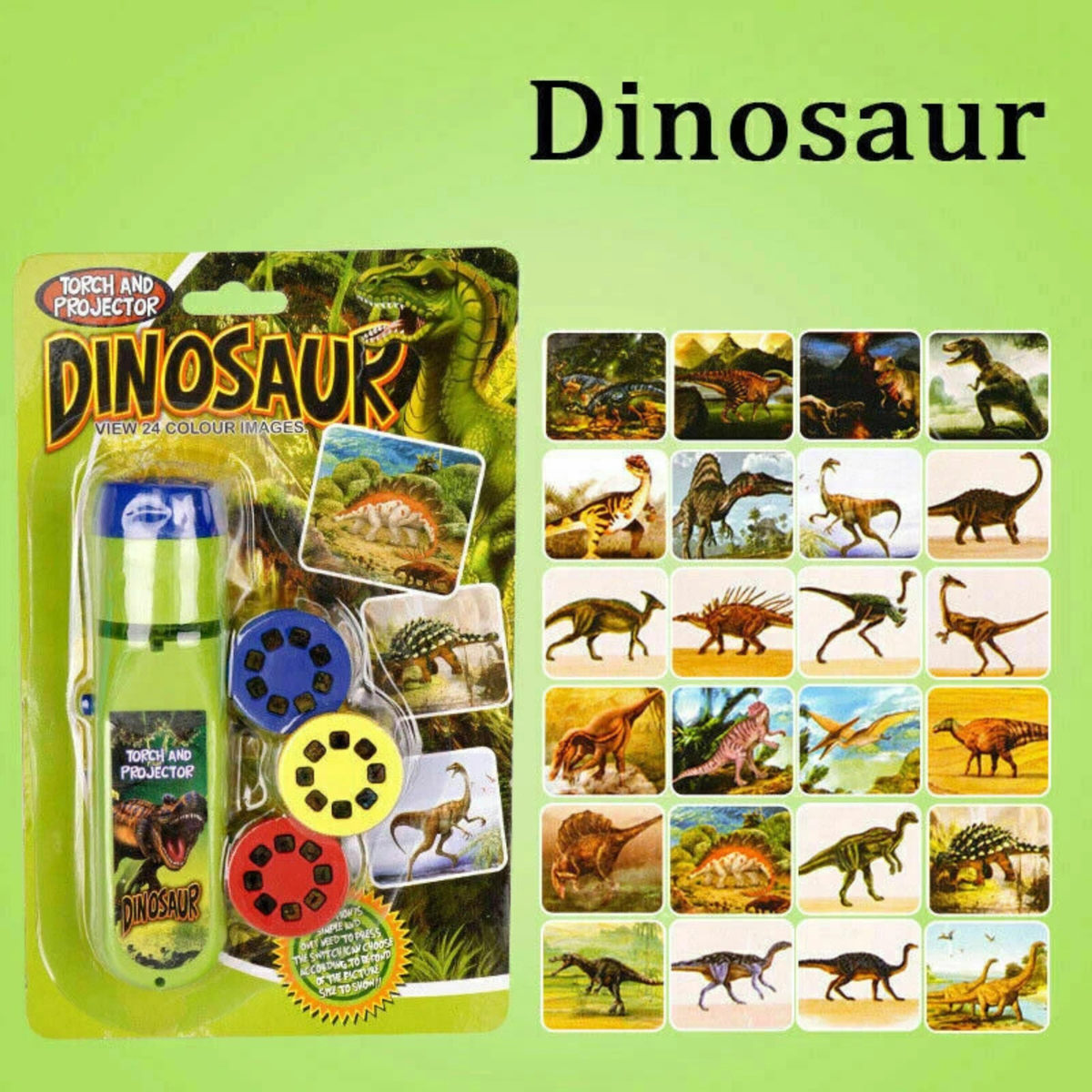 Dinosaur Projector Torch Kids Educational Toy 24 Images Night Light
