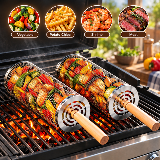 RollGrill™ Rolling BBQ Basket
