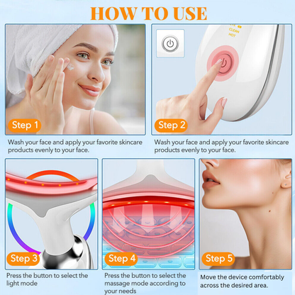 Portable Neck and Face Beauty Device with 7 Colour Modes