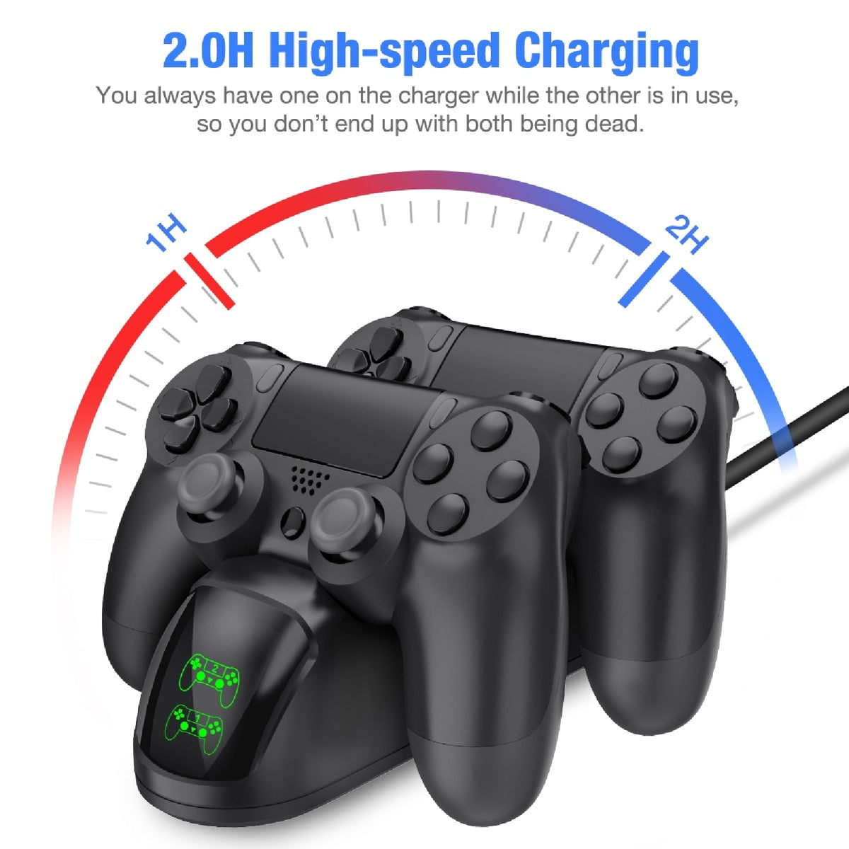 PS4 Controller Charger Dual Shock Station Playstation LED Charging Dock Stand
