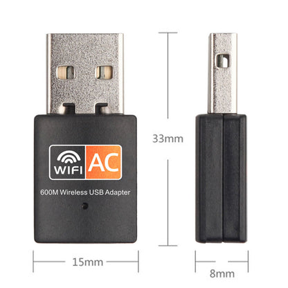 USB WiFi Adapter Dual Band 600Mbps 2.4GHz 5GHz Wireless Dongle AC600 Lan Network