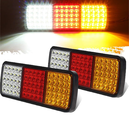 2x 75 LED Tail Lights 12V Trailer Truck Light Stop Indicator Reverse Lamp