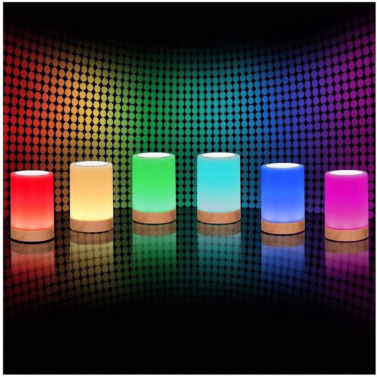 7 Colour RGB Touch LED Lamp Bedside Night Light Mood Dimmable USB Rechargeable