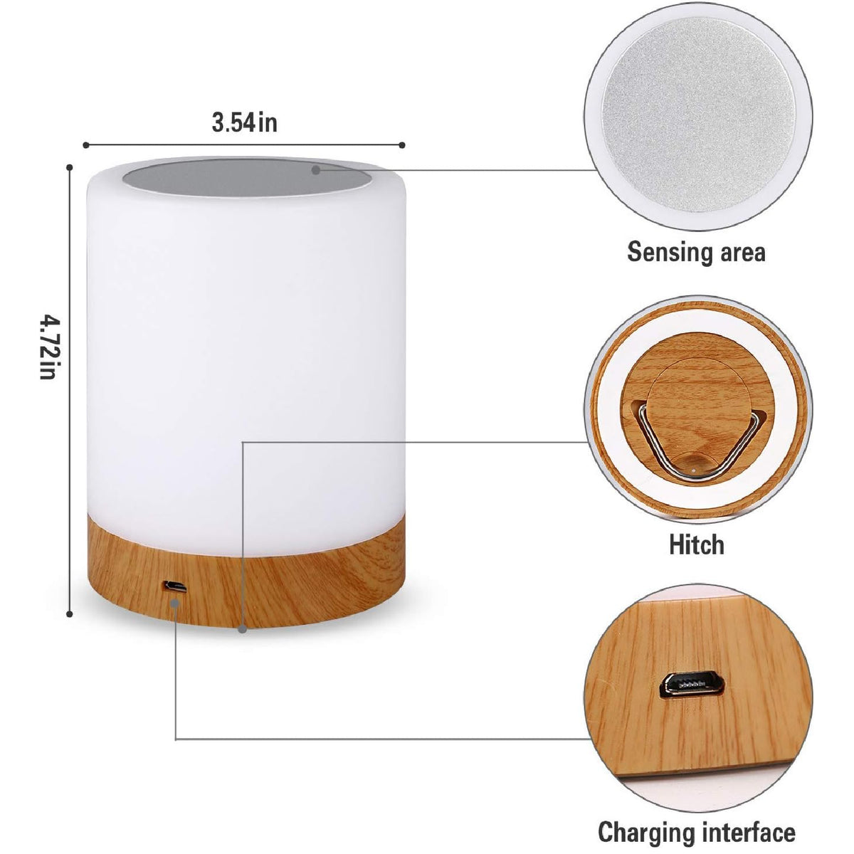 7 Colour RGB Touch LED Lamp Bedside Night Light Mood Dimmable USB Rechargeable